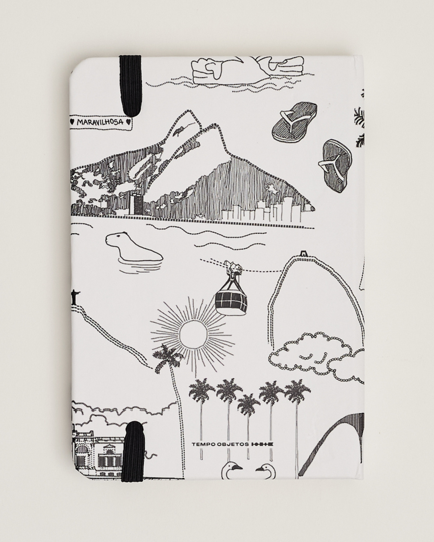 Caderno Rio preto e branco capa dura 14x21 Márcia Quintela