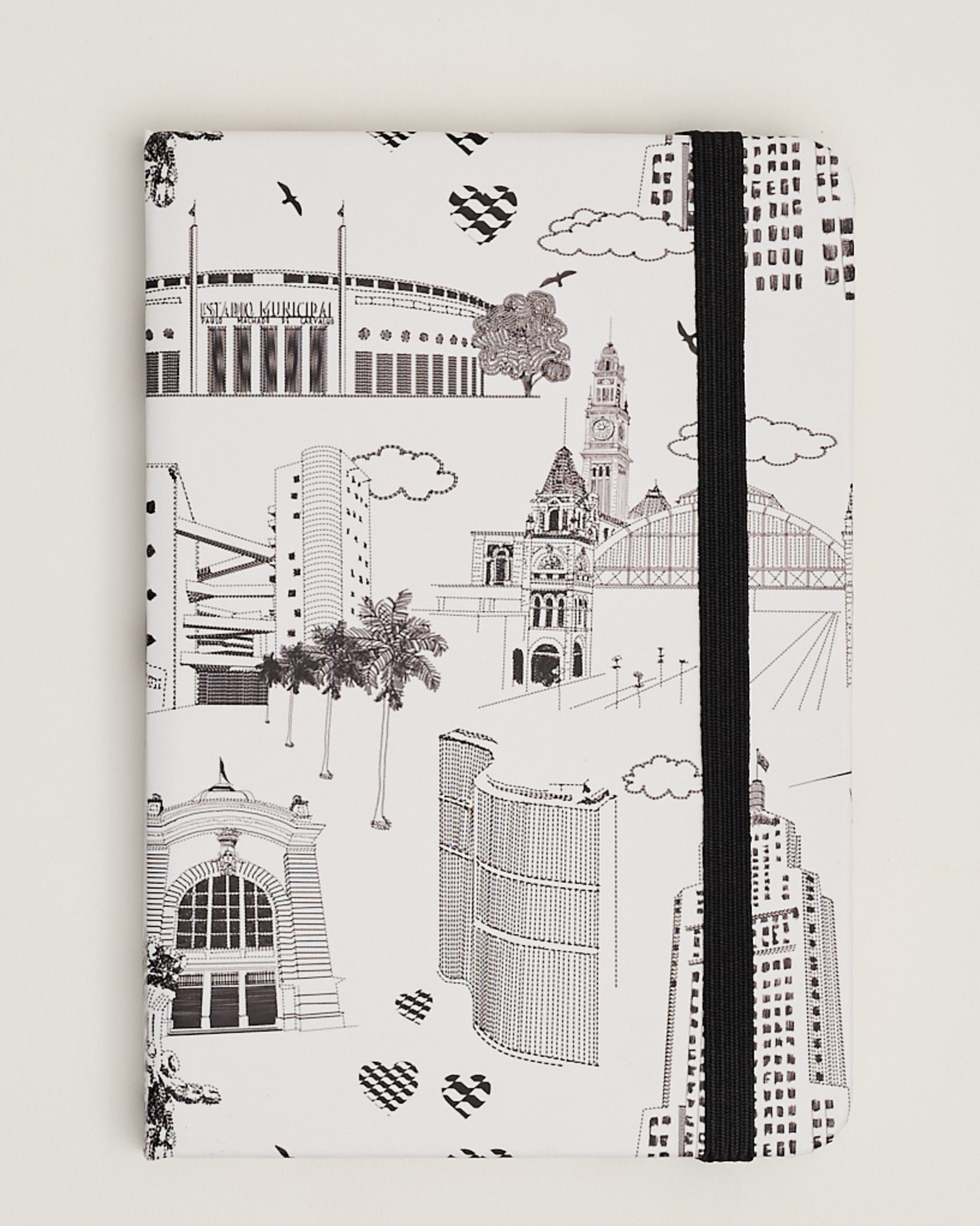 Caderno São Paulo preto e branco capa dura 14x21 Márcia Quintela