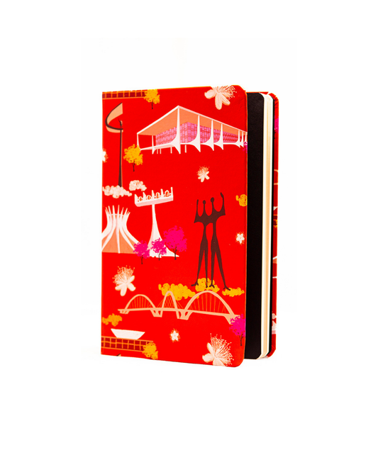 Caderno Brasília Laranja  capa dura 14x21 Marcia Quintela