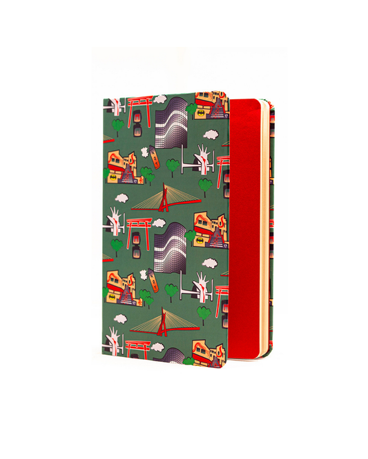 Caderno São Paulo Verde capa dura 14x21 Marcia Quintela